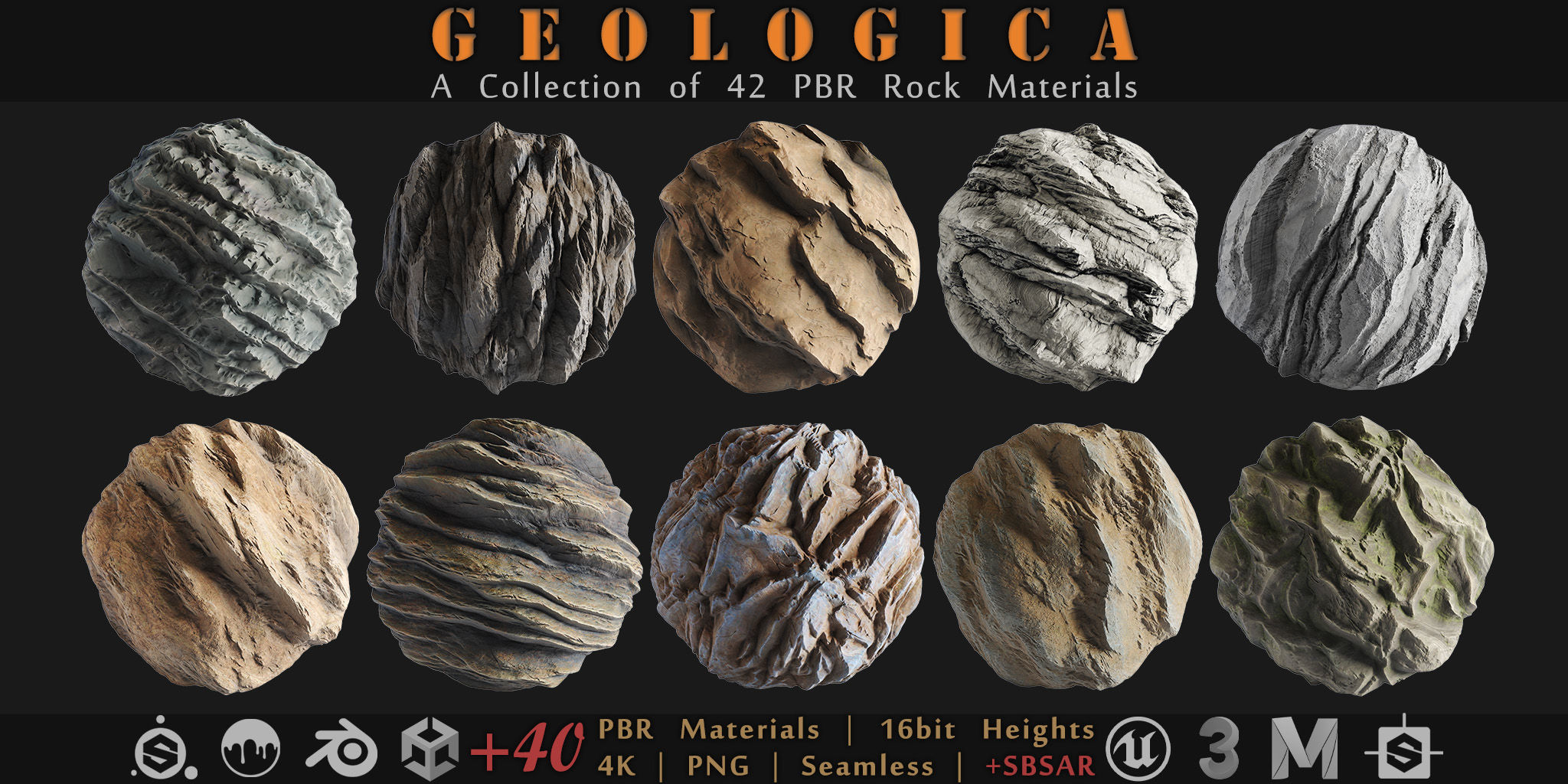 GEOLOGICA - 42 Procedural Rock Materials - SBSAR Files Included Texture_2