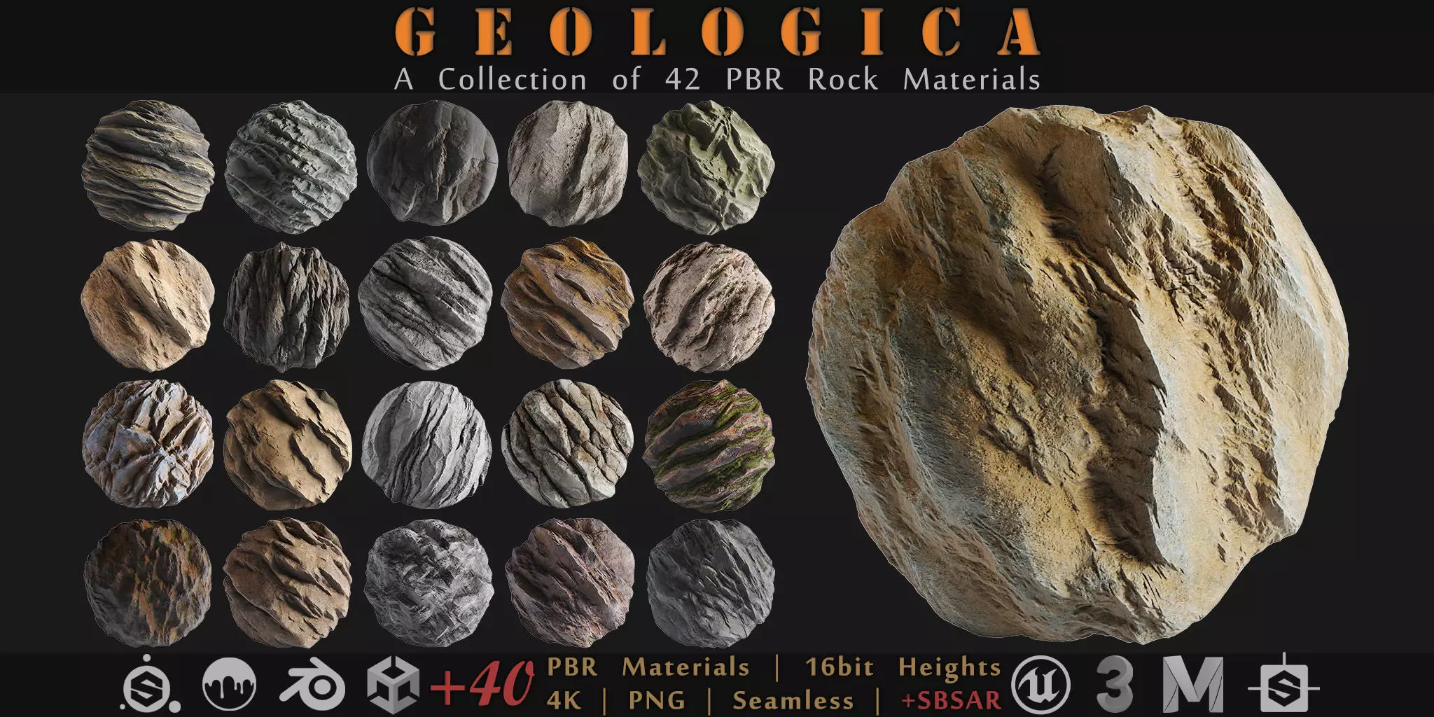 GEOLOGICA - 42 Procedural Rock Materials - SBSAR Files Included Texture_0