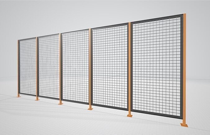 Wire fence  002  3D Model 3D model
