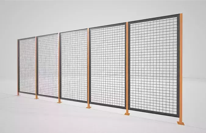 Wire fence  002  3D Model