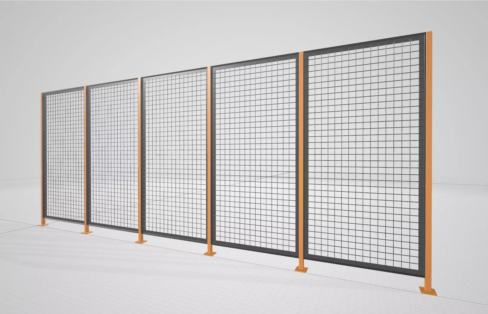 Wire fence 002 3D Model 3D model