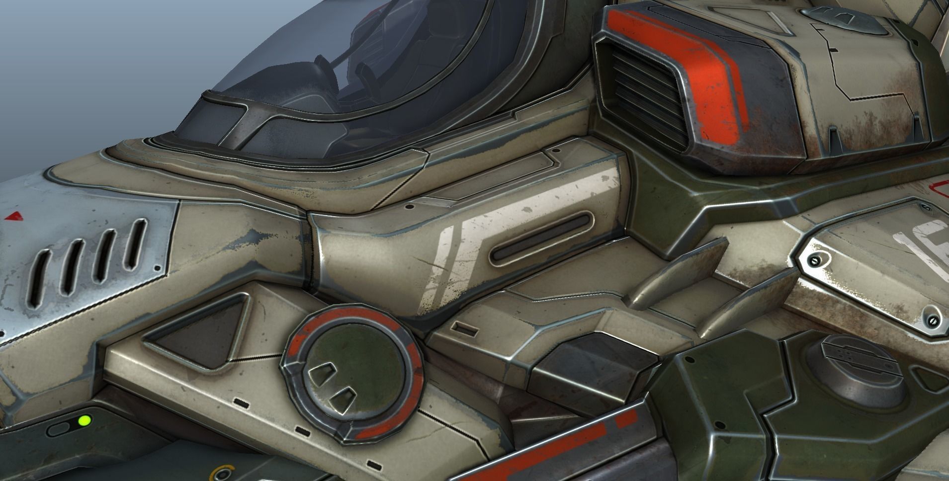 Interceptor Spaceship - game model  Low-poly 3D model_40