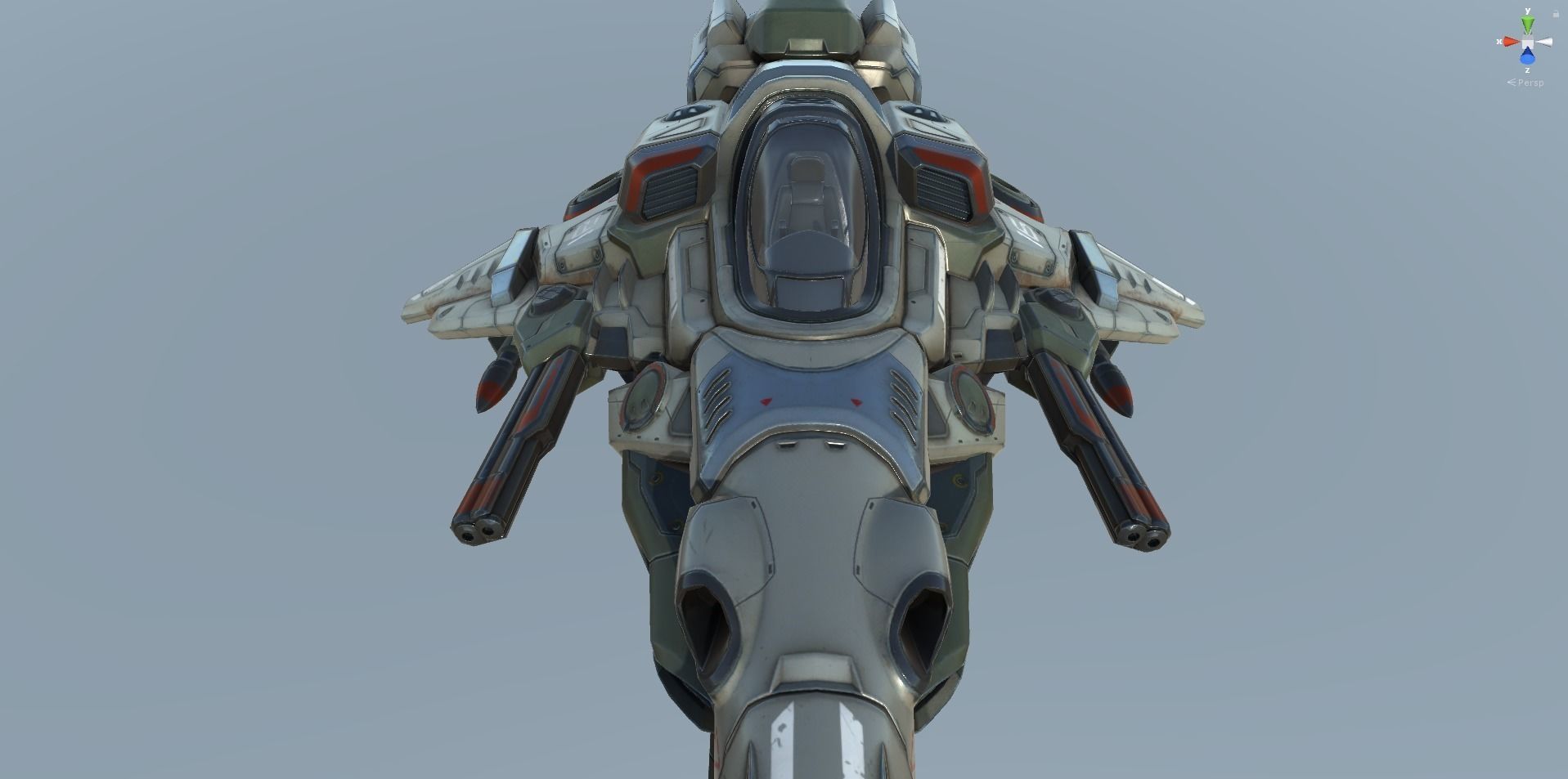 Interceptor Spaceship - game model  Low-poly 3D model_53