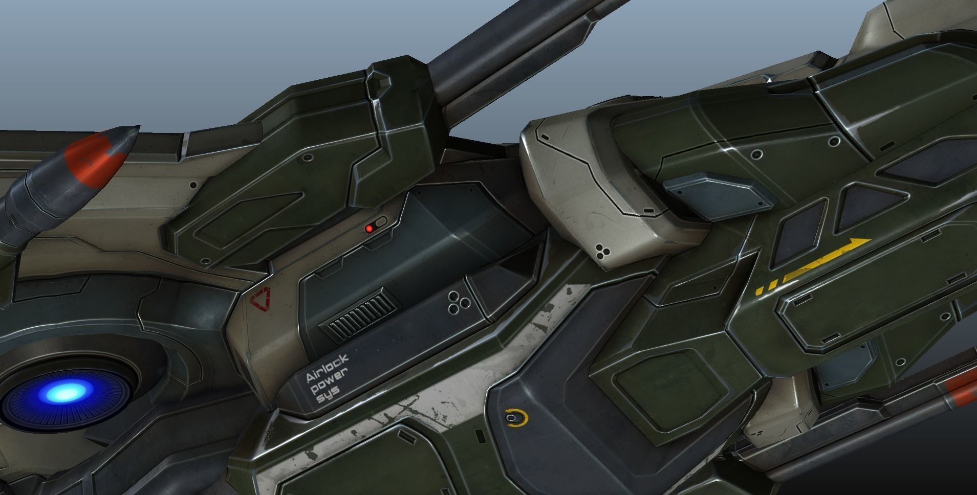 Interceptor Spaceship - game model  Low-poly 3D model_43