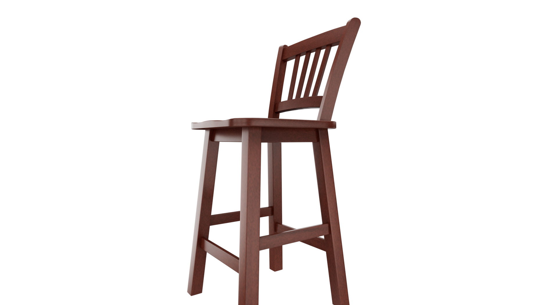 Winsome WoodFina Walnut wivel WoodBar Stool brown Low-poly 3D model_2