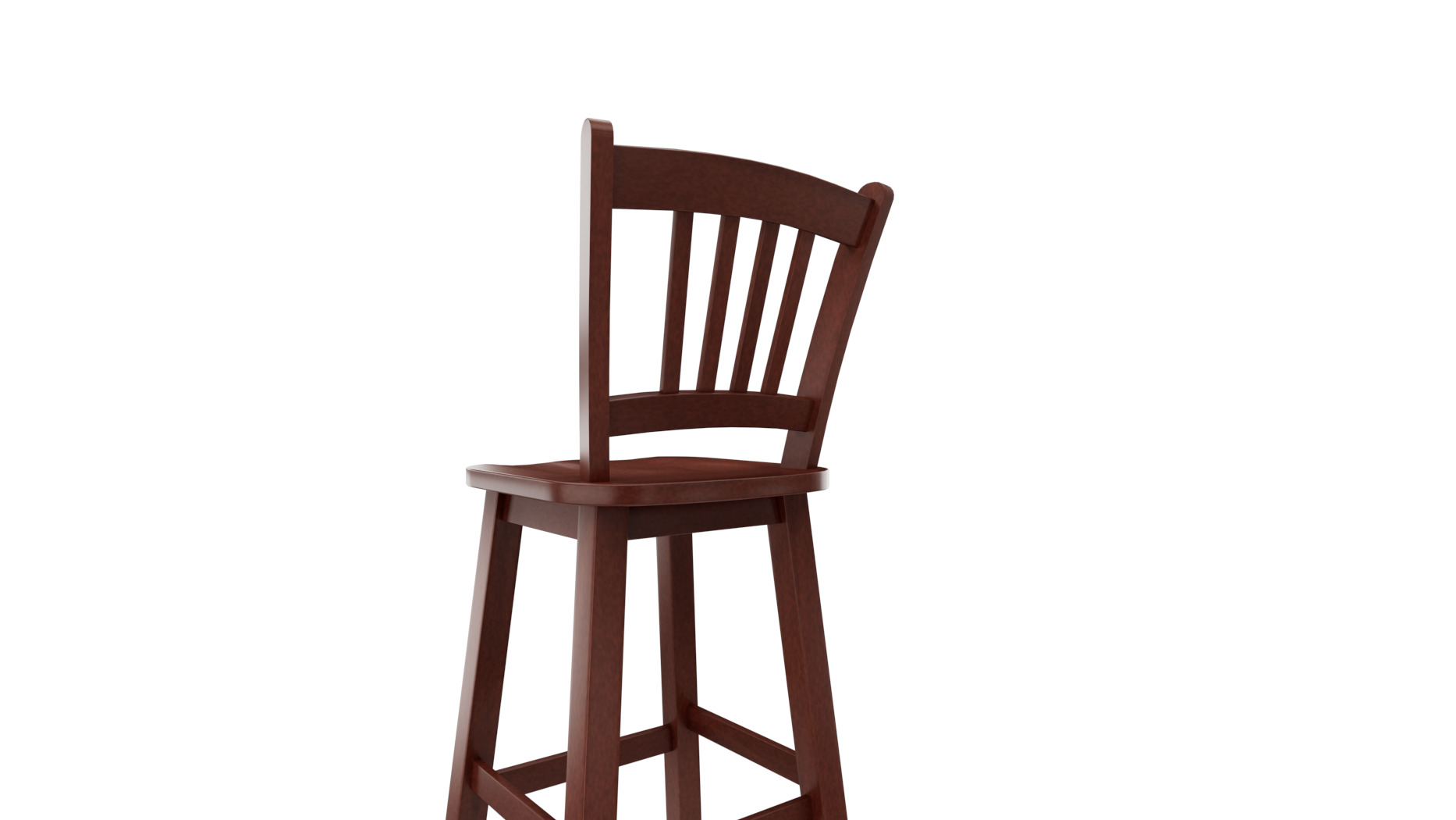Winsome WoodFina Walnut wivel WoodBar Stool brown Low-poly 3D model_1