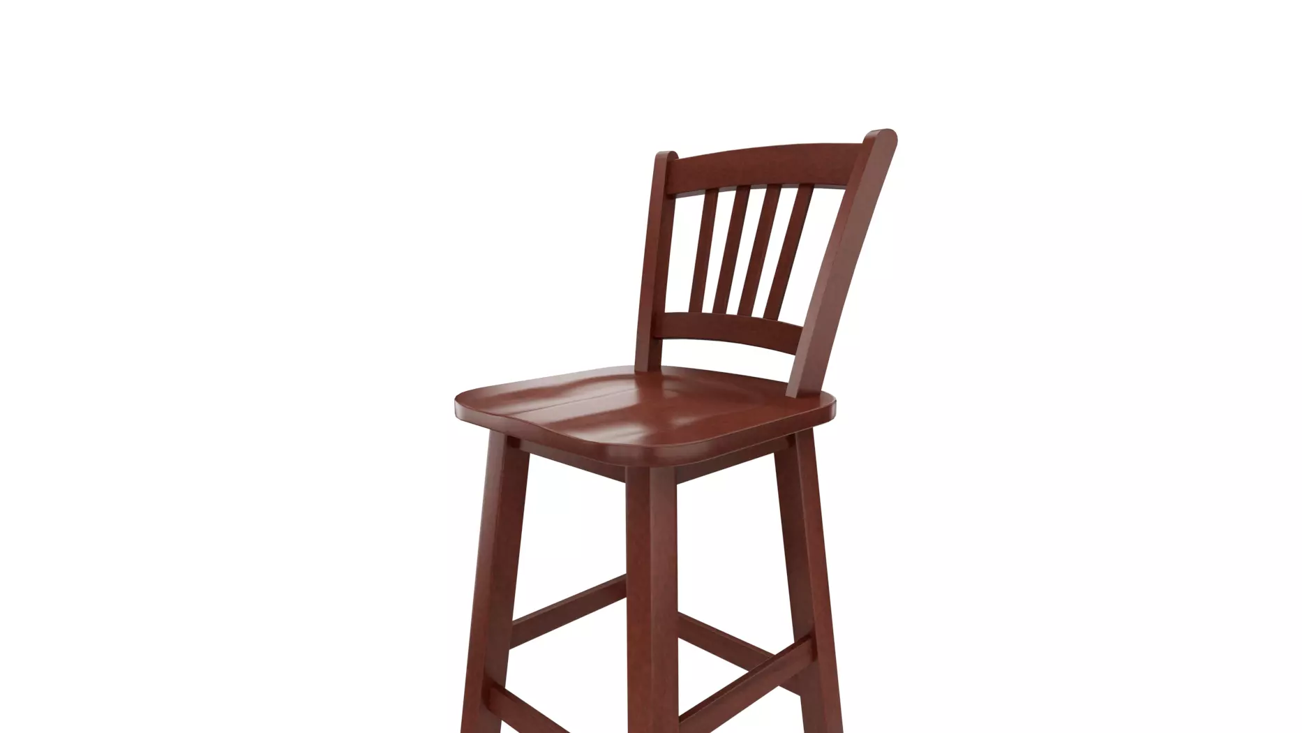 Winsome WoodFina Walnut wivel WoodBar Stool brown Low-poly 3D model_0