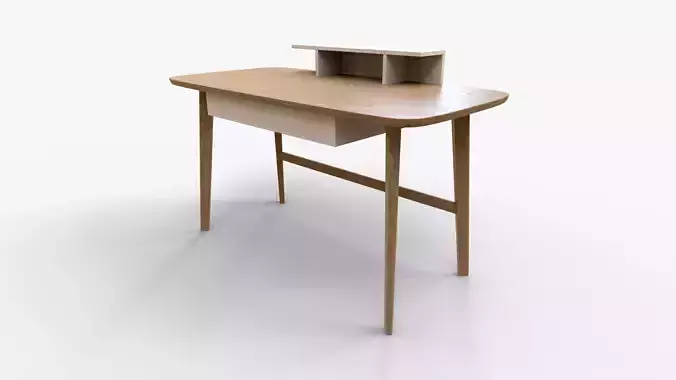 Table Desk Wood Low-poly 3D model