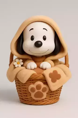 Kawaii Snoopy in Basket