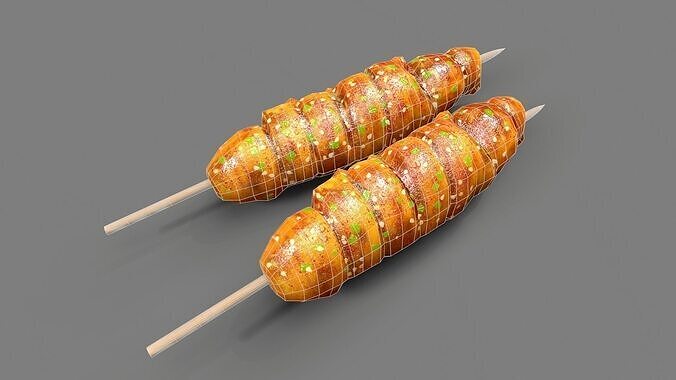 barbecue roasted gluten Low-poly 3D model 6