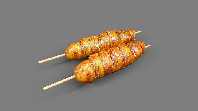 barbecue roasted gluten Low-poly 3D model 3