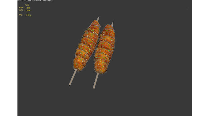 barbecue roasted gluten Low-poly 3D model 7