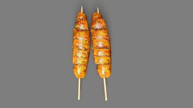 barbecue roasted gluten Low-poly 3D model 2