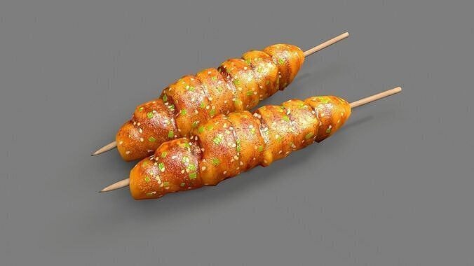 barbecue roasted gluten Low-poly 3D model 5