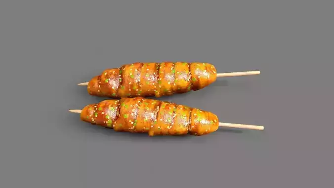 barbecue roasted gluten Low-poly 3D model