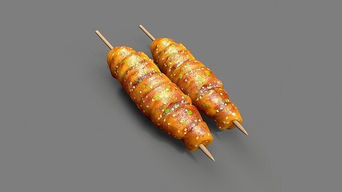barbecue roasted gluten Low-poly 3D model 4