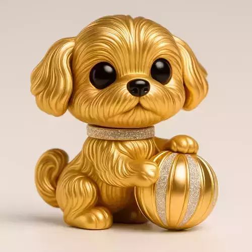 Golden Retriever puppy 3D print model