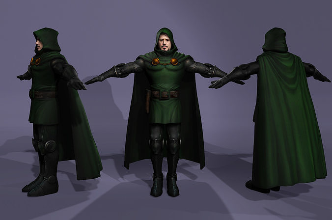 Robert Downey Jr as Doctor Doom from marvel Low-poly 3D model