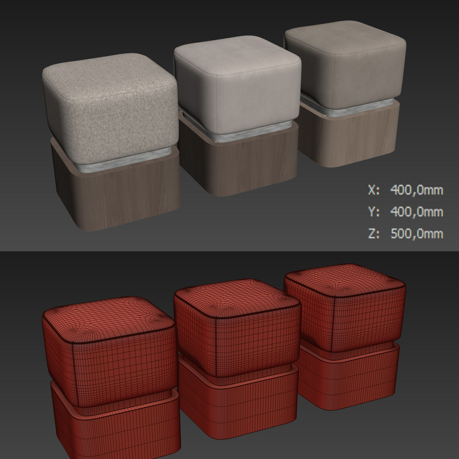 Liz II Pouf By Salma Furniture 3D model_4