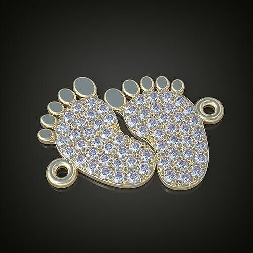 baby foot pendant 3D print model