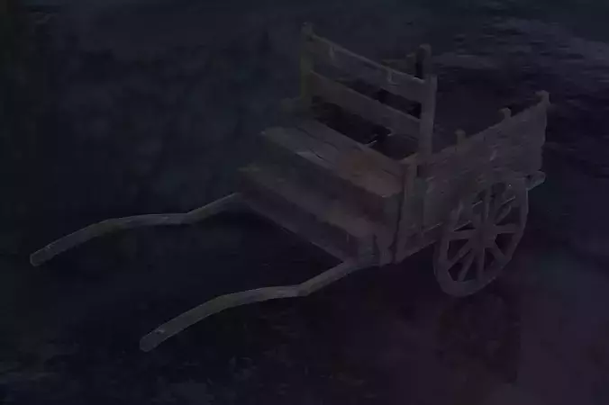 Horse Cart Low-poly 3D model