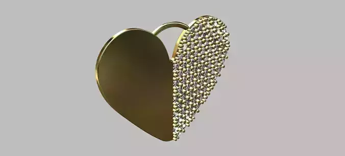 Studded Heart Pendant 3D print model