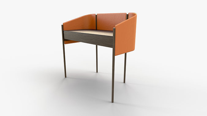 Table Desk Leather Low-poly 3D model