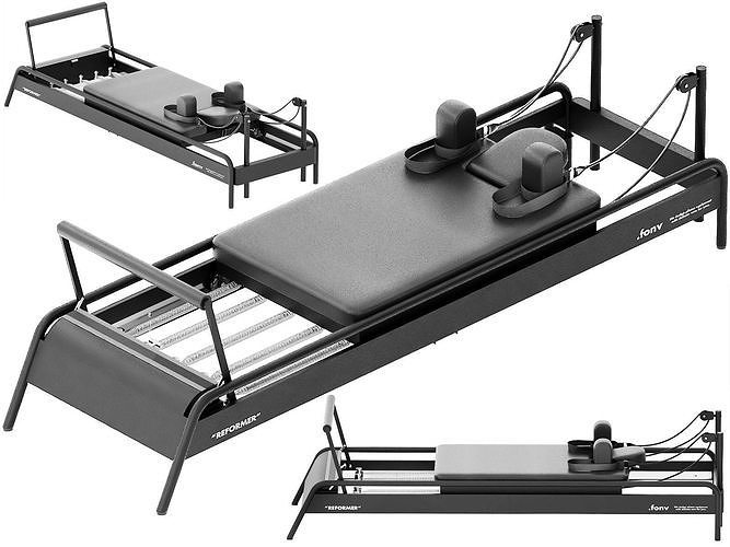 pilates exercise machine fonv reformer professional black 3D model