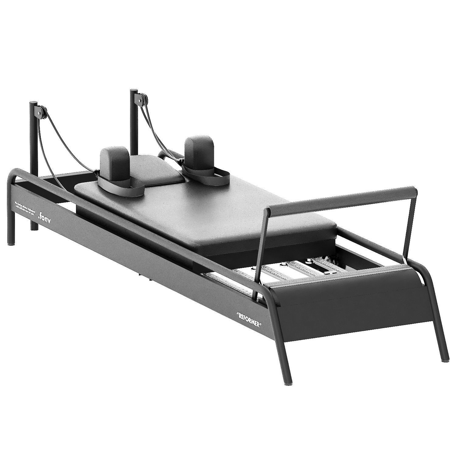 pilates exercise machine fonv reformer professional black 3D model_5