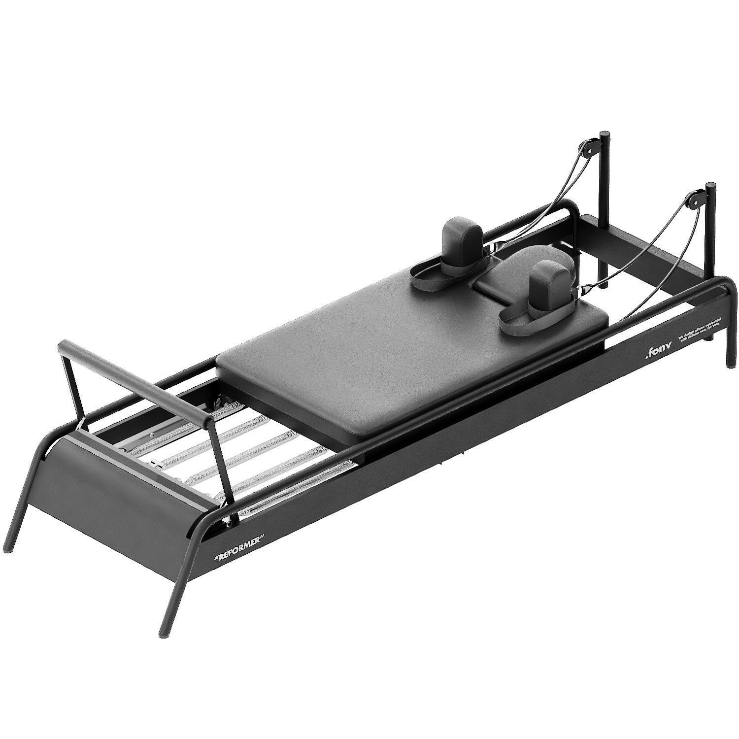 pilates exercise machine fonv reformer professional black 3D model_1