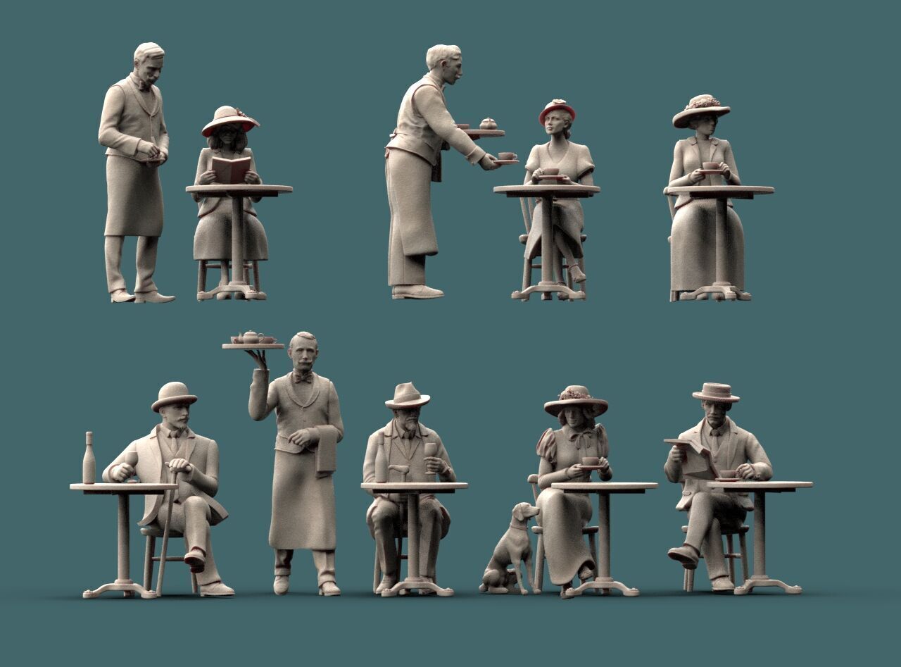 Waiters and Clients 3D print model_14