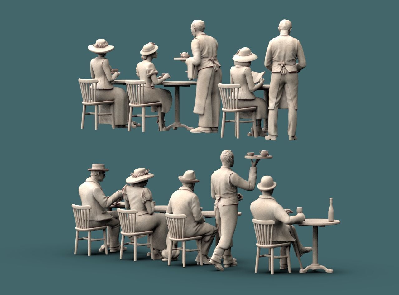 Waiters and Clients 3D print model_17