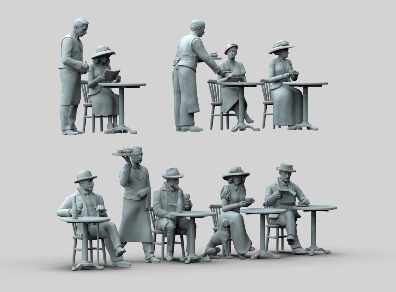 Waiters and Clients 3D print model_20