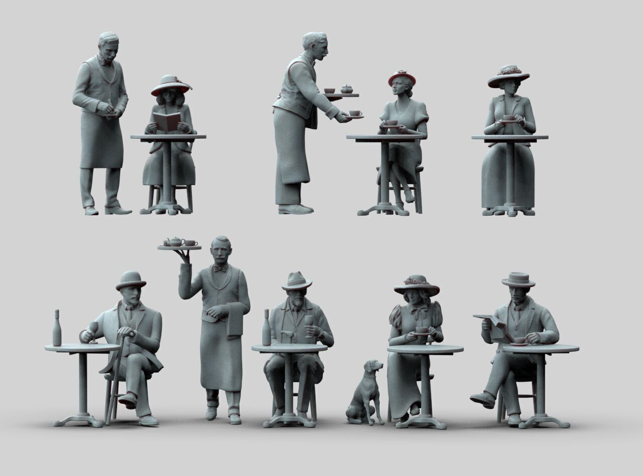 Waiters and Clients 3D print model_19