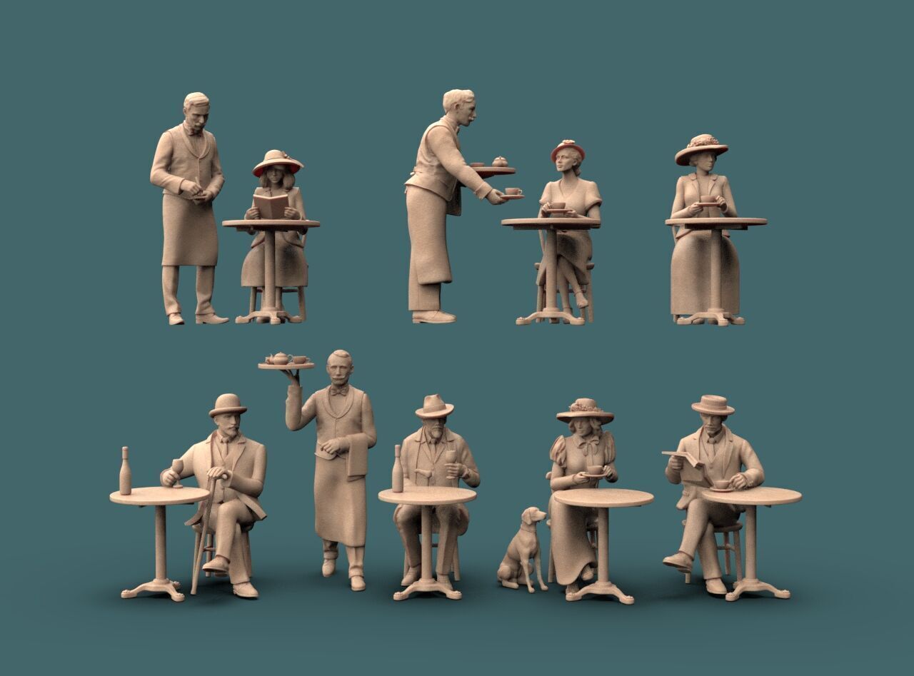 Waiters and Clients 3D print model_8