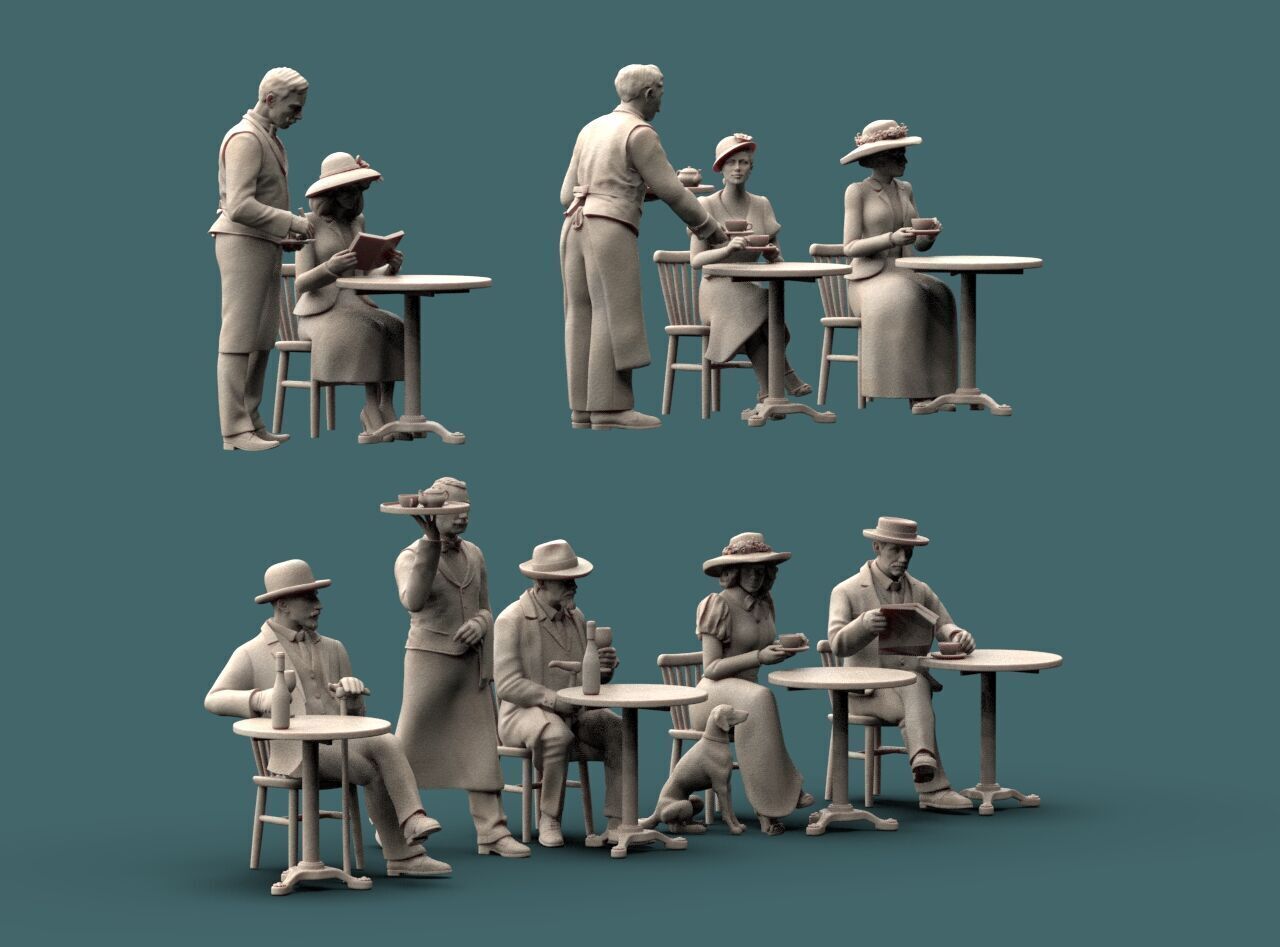Waiters and Clients 3D print model_16