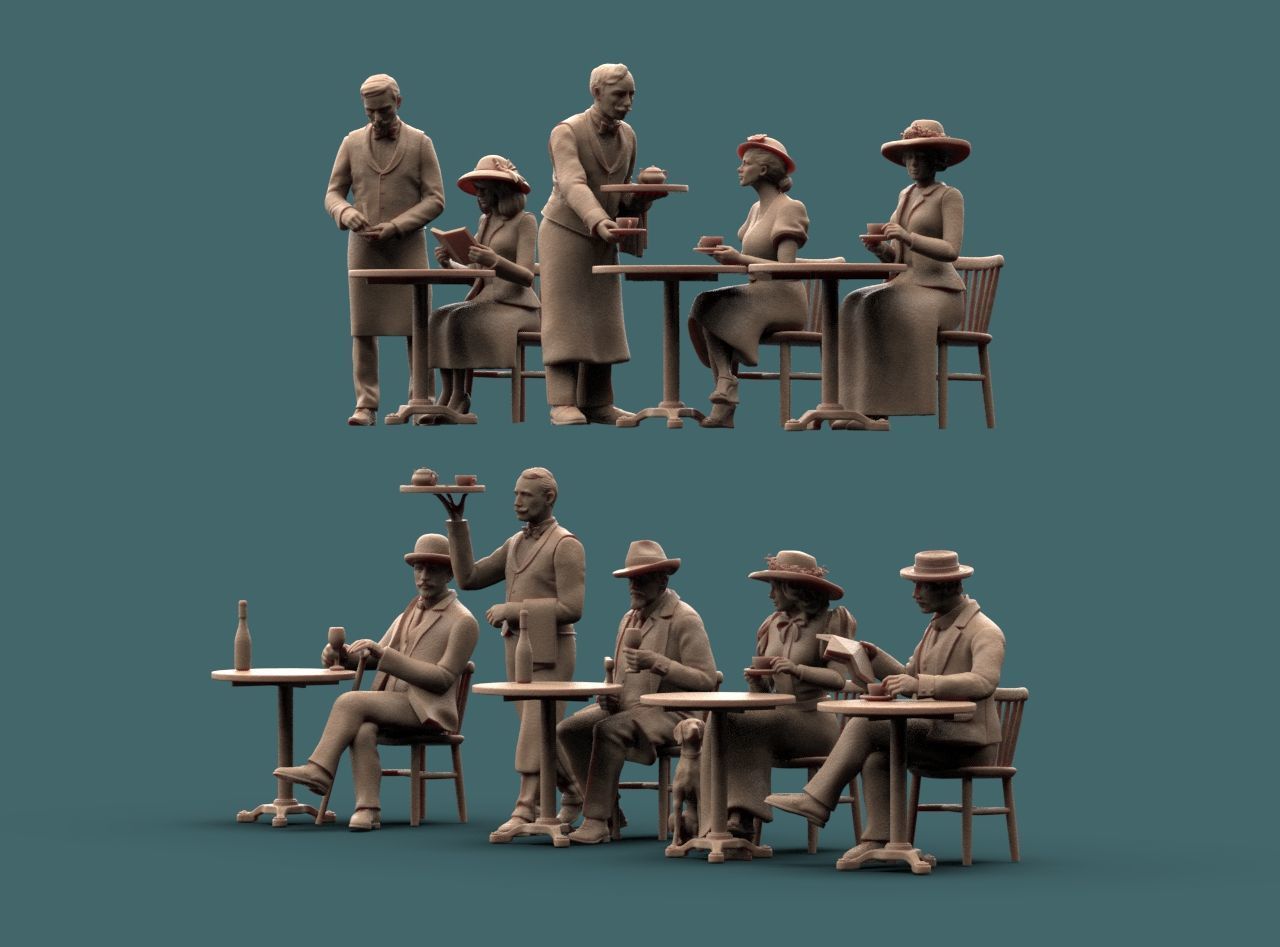 Waiters and Clients 3D print model_10