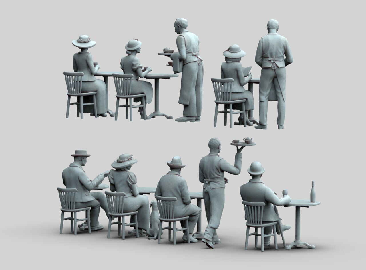 Waiters and Clients 3D print model_24