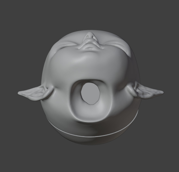 3d digital file baby elf head with horizontal ears for bjd doll 3D print model_4