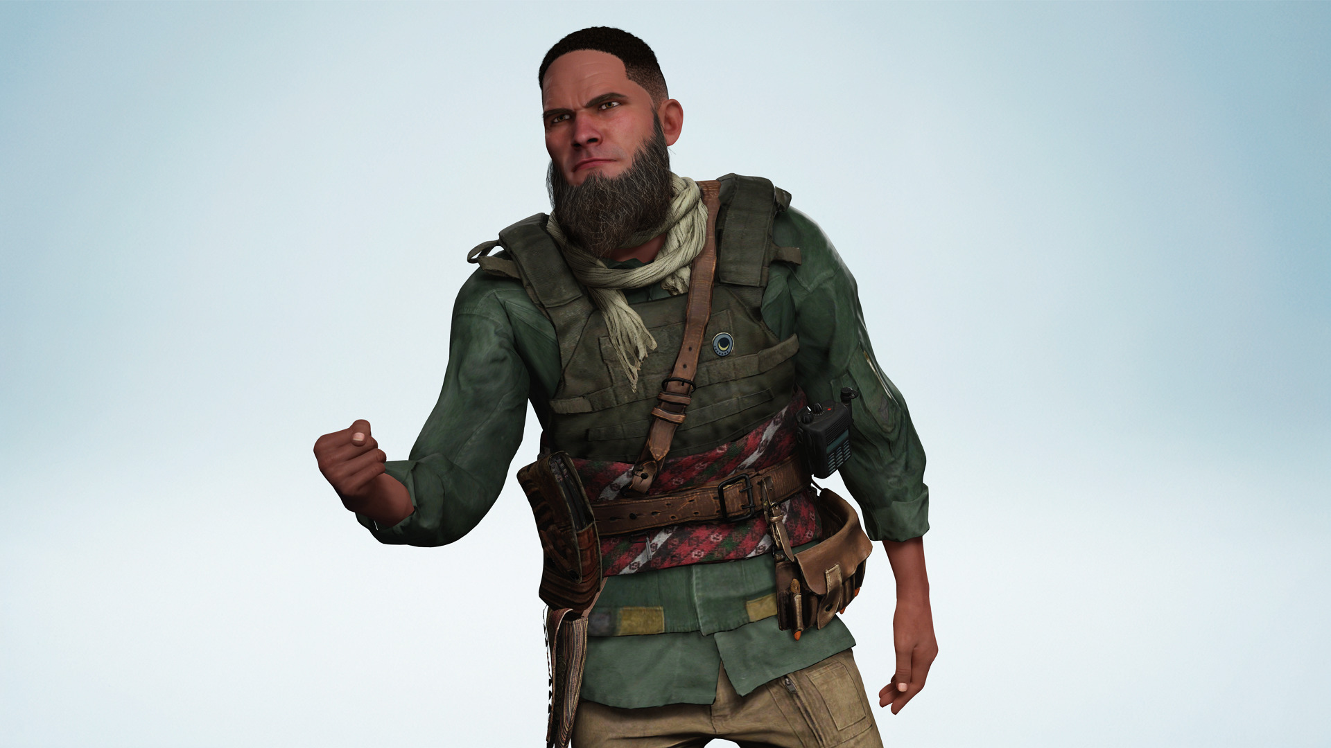 Rugged Mercenary Soldier Realistic Male terroriste Character Low-poly 3D model_7