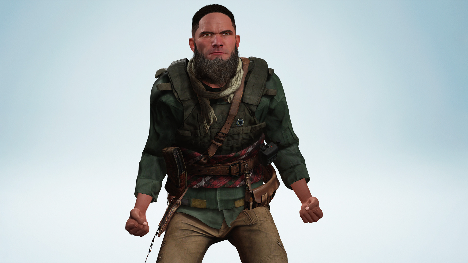 Rugged Mercenary Soldier Realistic Male terroriste Character Low-poly 3D model_6