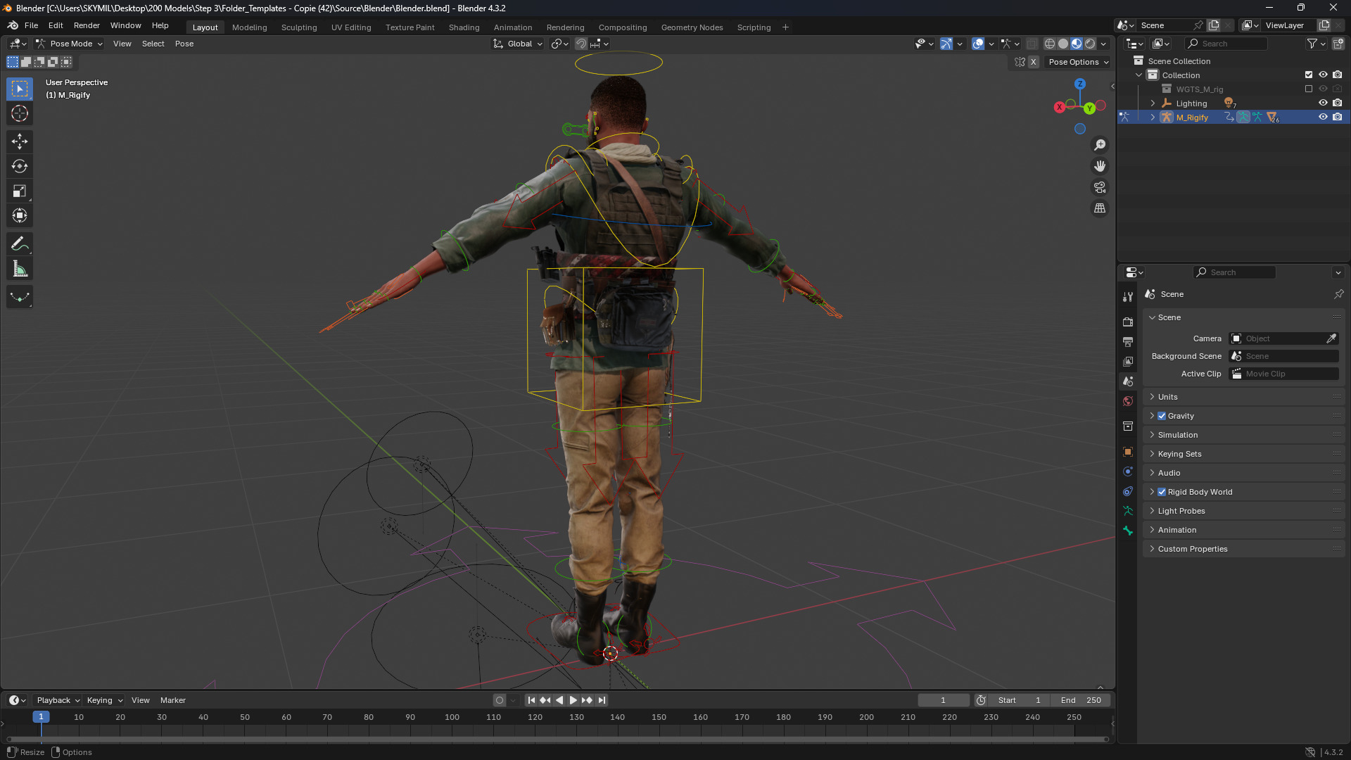 Rugged Mercenary Soldier Realistic Male terroriste Character Low-poly 3D model_14