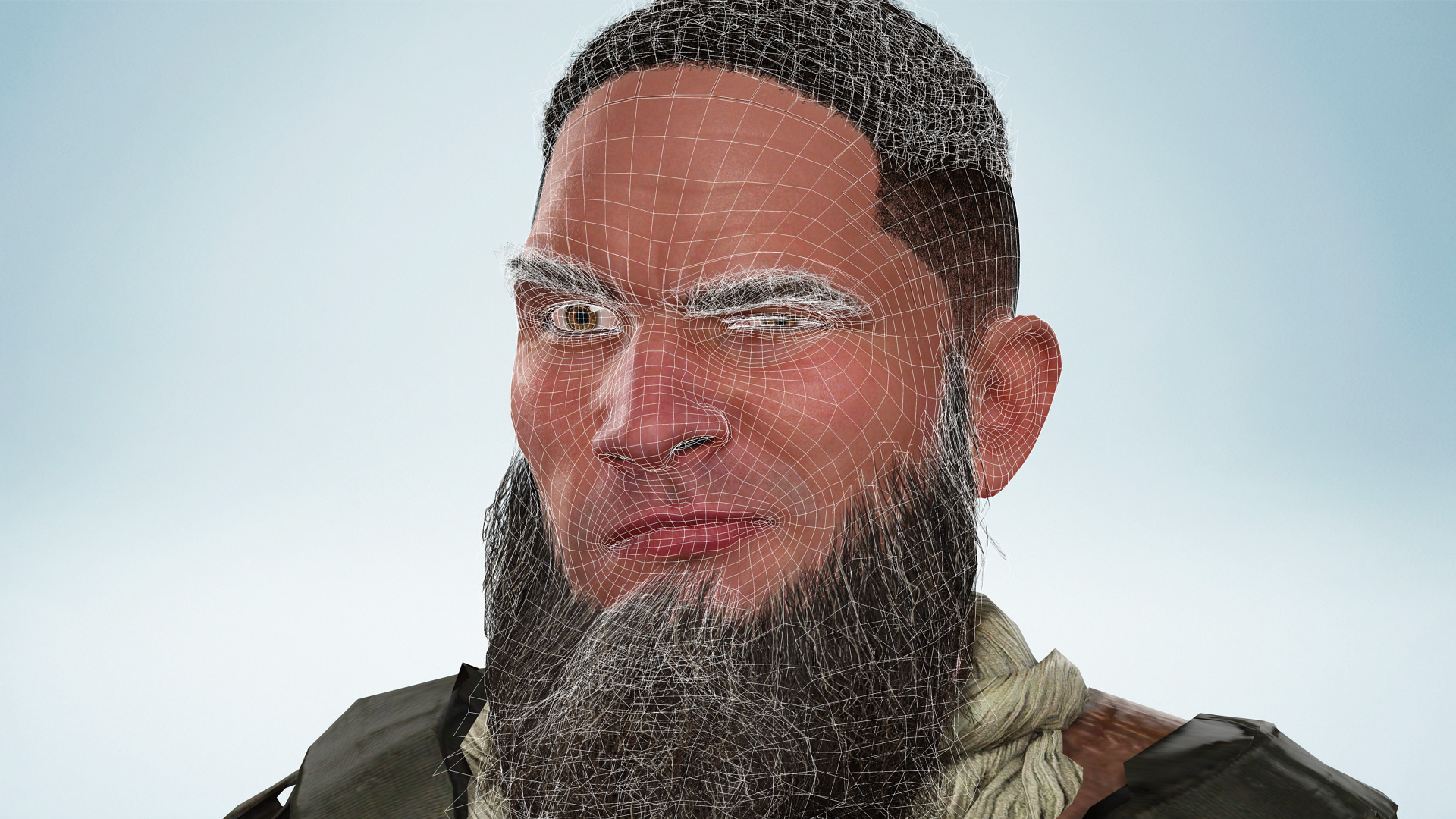 Rugged Mercenary Soldier Realistic Male terroriste Character Low-poly 3D model_25