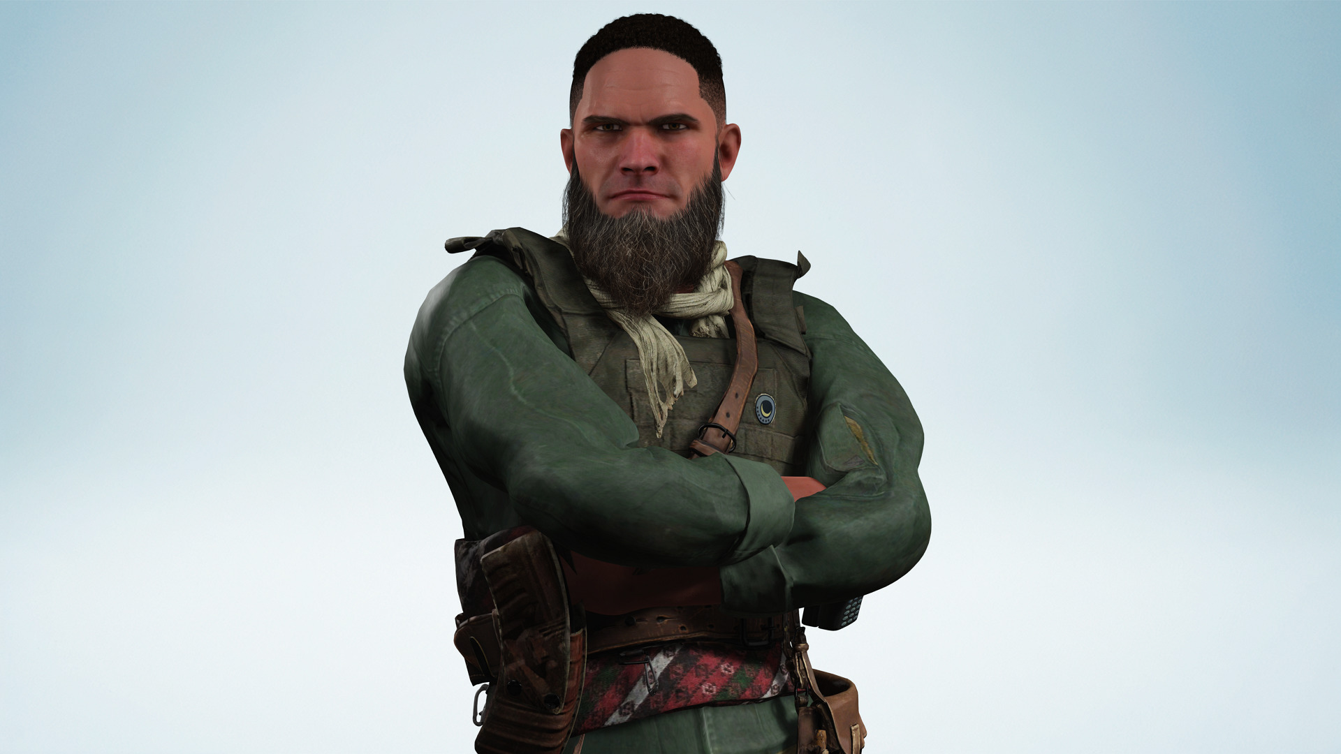 Rugged Mercenary Soldier Realistic Male terroriste Character Low-poly 3D model_8