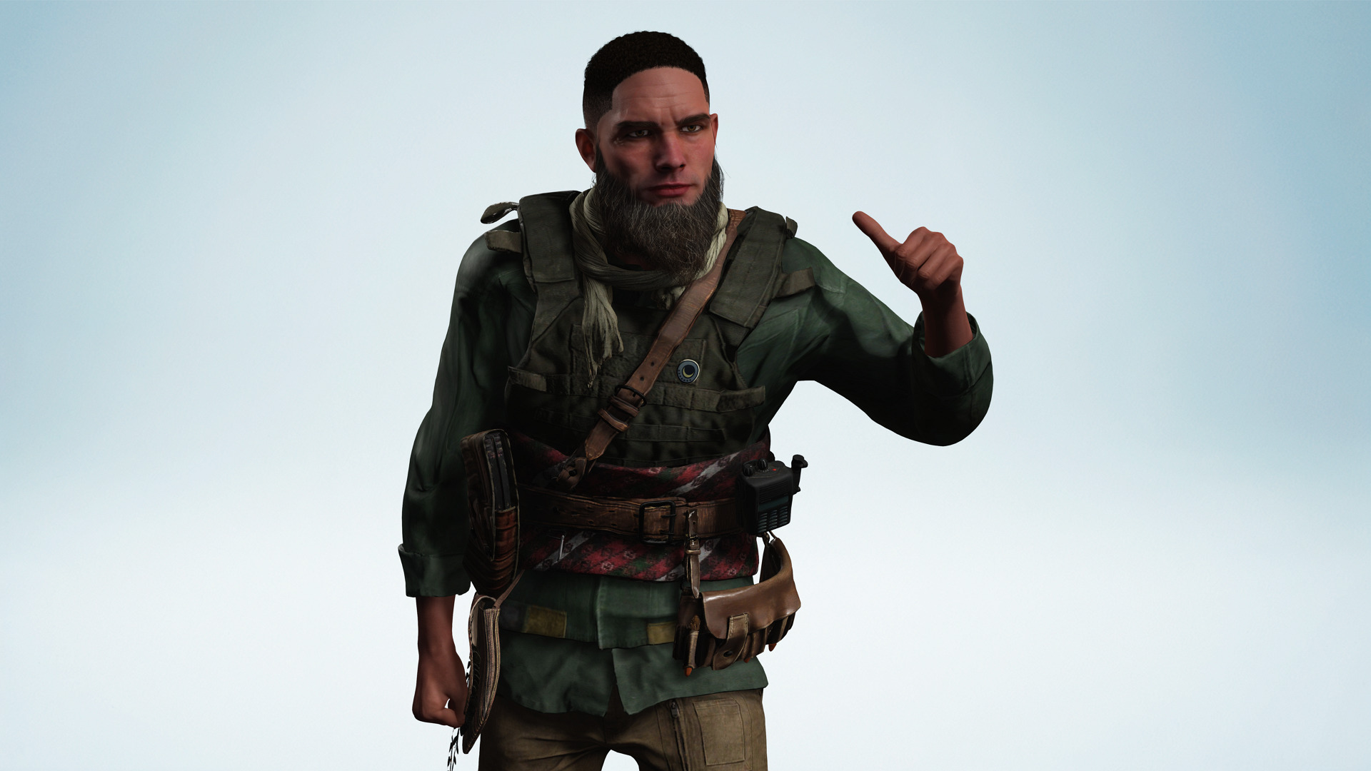 Rugged Mercenary Soldier Realistic Male terroriste Character Low-poly 3D model_9