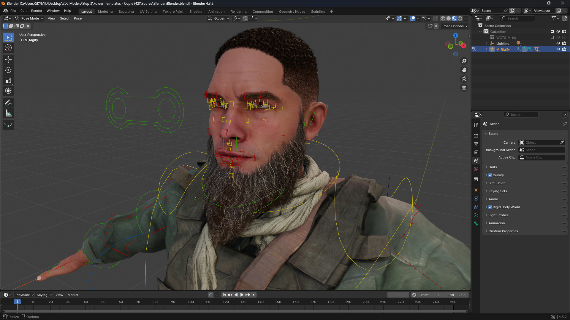 Rugged Mercenary Soldier Realistic Male terroriste Character Low-poly 3D model_12