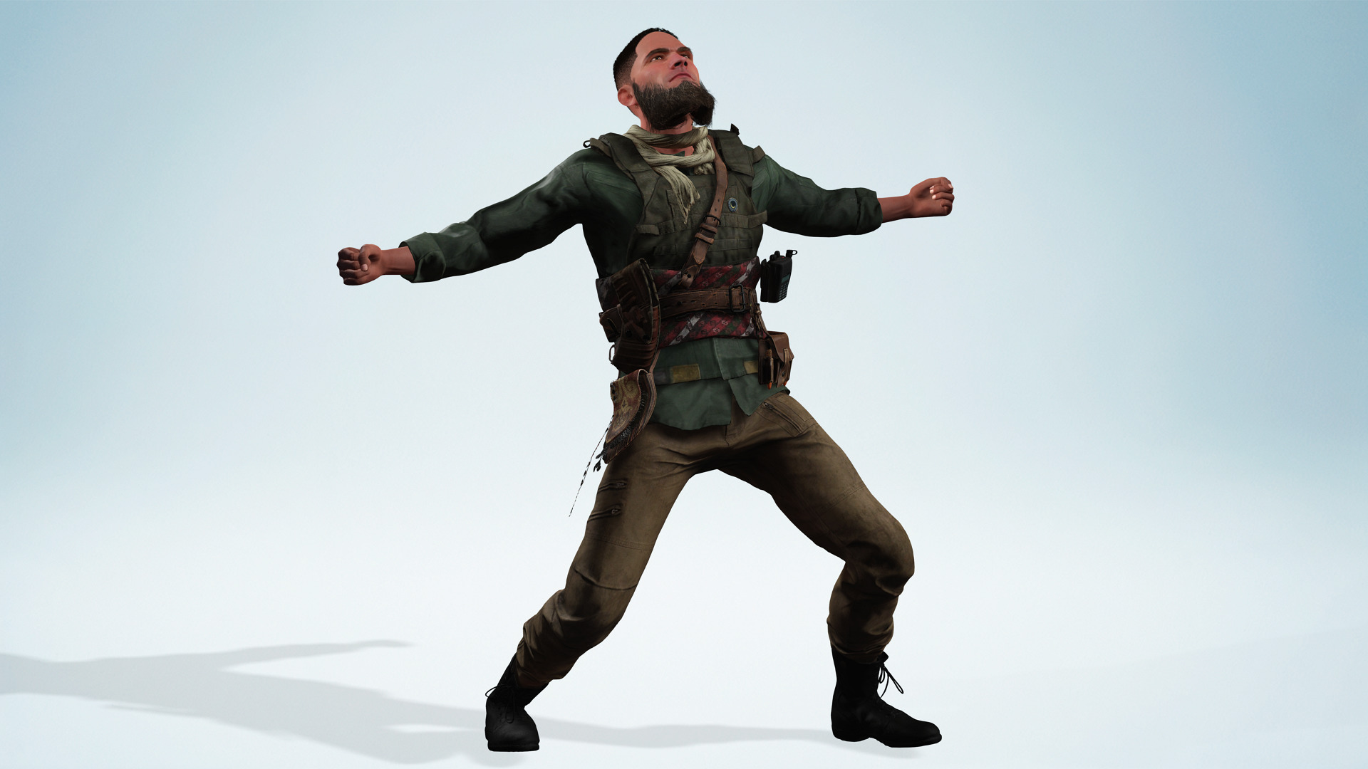 Rugged Mercenary Soldier Realistic Male terroriste Character Low-poly 3D model_5