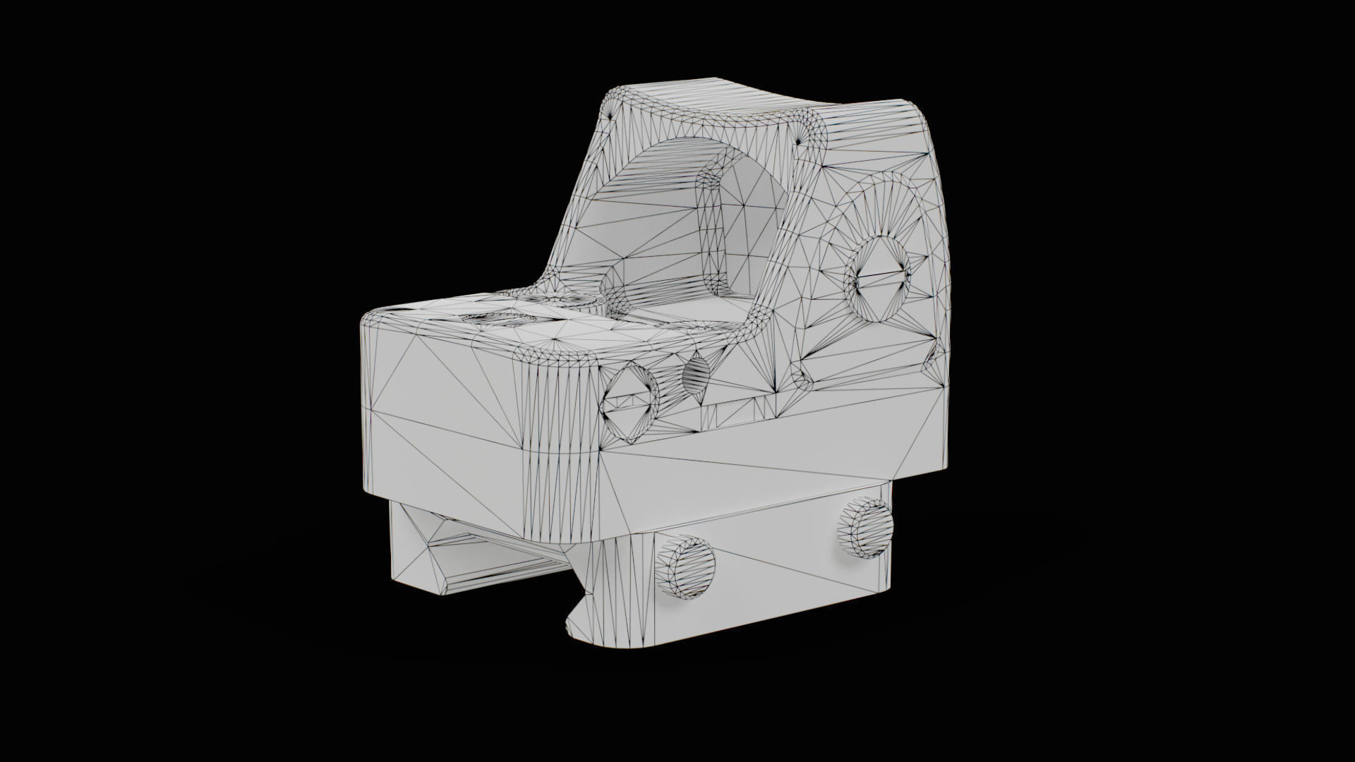 Trijicon RMR Adjustable LED and 45 Degree Mount Low-poly 3D model_15