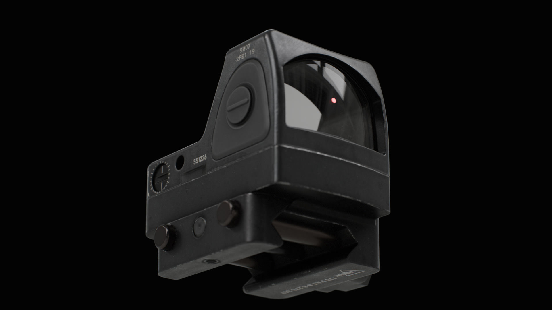 Trijicon RMR Adjustable LED and 45 Degree Mount Low-poly 3D model_6