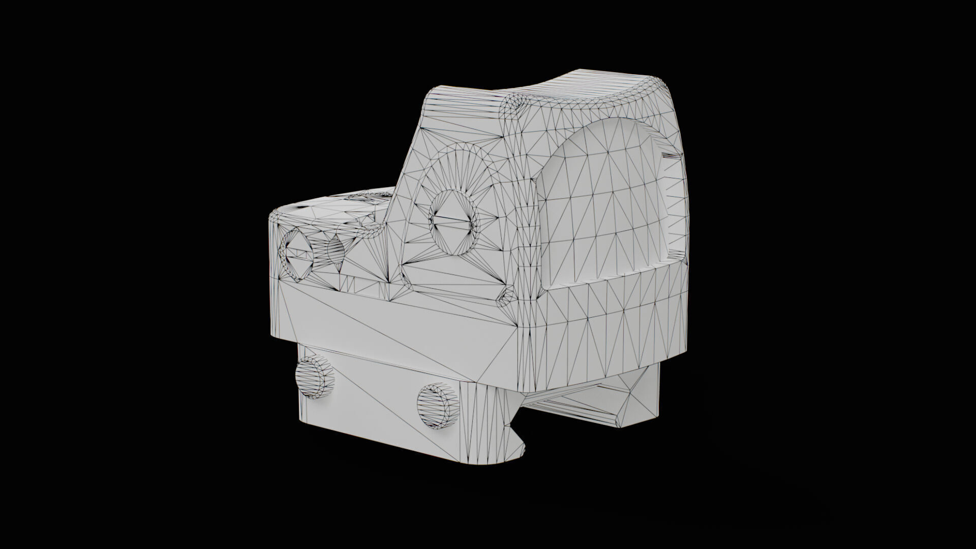 Trijicon RMR Adjustable LED and 45 Degree Mount Low-poly 3D model_14